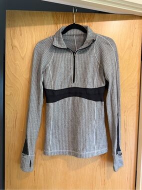 Lululemon Athletica Black & Gray Quarter-Zip Pullover Jacket